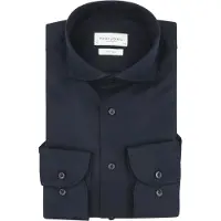 Profuomo navy two ply twill overhemd slim fit