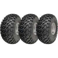 Parnells 22x11.00-8 Utility ATV-banden P334 wielen, 4-laags, 4 inch PCD stalen velgen (set van 3)