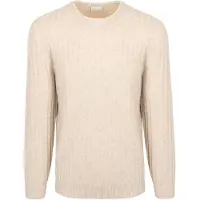 Profuomo Heren Truien & Vesten Pullover Crew Neck Wool Blend - Beige - Maat XL