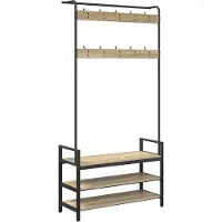 vidaXL Kapstok met plank Sonoma Eik 95 x 34 x 184 cm Bewerkt hout