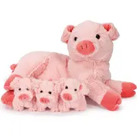 Noxxiez Varkensmoeder met biggetjes, knuffel, , varkensknuffel