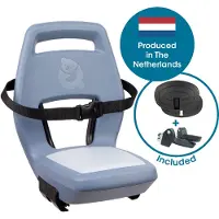 Qibbel Junior 6+ Fietsstoeltje Achter Bagagedrager bevestiging - QuickConnect - Fietszitje – Ocean Blue - inclusief voetbeschermingsplaten en voetsteunen