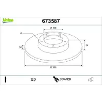 Valeo 673587 Remschijf
