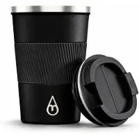 Motivai RVS Thermosbeker To Go – 380ML – Lekvrij & Dubbelwandig – Koffiebeker voor Onderweg – BPA-vrij & Duurzaam – Zwart