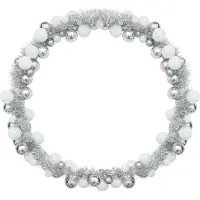 vidaXL Kerstbal Guirlande LED's Wit en Zilver 186 cm Polystyreen