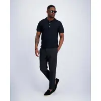 BLACK BANANAS Ribbed Knit Polo,
