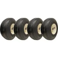 Parnells 15x6.00-6 Multi Rib grasmaaierwielen 6-laags P508 velg en kap 25 mm lager (set van 4)