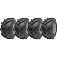 Parnells 18x9.50-8 banden met open profiel, gemonteerd op velgen, voor een rotorkopeg, met 4 bouten en een boutcirkel van 100 mm (set van 4)
