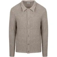 Suitable Gebreid vest taupe