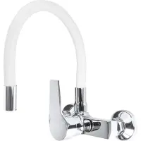 Granitan Flex Keukenkraan Wit - Wandmontage met flexibele uitloop