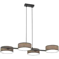 Emibig Hanglamp Drumz 4, dimbaar, bruin / roest, Woon-/ Eetkamer, metaal, Modern, Hanglamp