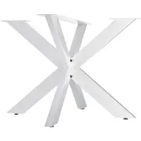CLP Biloxi tafelpoten - metaal - voor doe-het-zelf - Hoogte 71 cm - Stervormig tafelframe van gepoedercoat staal - wit 100x100 cm