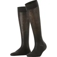 Falke Sensitive London drukvrije comfort tailleband katoen kniekousen dames zwart - maat 35-38