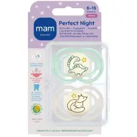 Mam Fopspeen Perfect Night Silikon 6-16 Mnd Universeel 2 Stuks