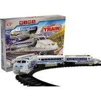 Lean Sport Treinbaan - 21x5x5,5cm - licht- en geluids effecten - blauw wit - voor kinderen vanaf 3 jaar