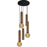 Fantasia TABOO pendel 5L 2xGU10 (excl) 3xE27 (excl) zwart + geborsteld brons