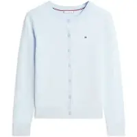 Tommy Hilfiger Gebreid vest 'Fine' pastelblauw