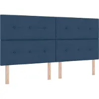 vidaXL Boxspring bed met hoofdeinde Blauw 200 x 200 cm Stof