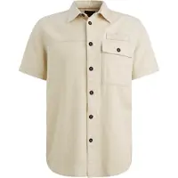 PME Legend Overhemd 'Shirt in slub cotton with short sleeves' beige