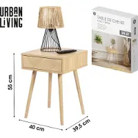 Urban Living "SHELBY" NACHTKASTJE MET 1 LADE, PUSH-PULL SYSTEEM, 40X40XH55CM
