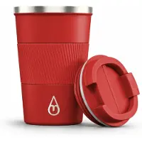 Motivai RVS Thermosbeker To Go – 380ML – Lekvrij & Dubbelwandig – Koffiebeker voor Onderweg – BPA-vrij & Duurzaam – Rood