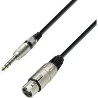 Adam hall 3 STAR BFV 0300 XLR Verbindingskabel [1x XLR-bus - 1x Jackplug male 6,3 mm] 3.00 m Zwart