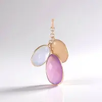 Cavill - Zilveren hanger 925 Sterling met rosé verguld - Lavendel Chalcedoon 12,6 ct en Maansteen 13,5 ct - Luxe edelsteen hanger