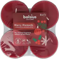 Bolsius Geurtheelicht True Glow Merry Moments Rood 8 Uur D 5,5 H 2 Cm 8 Stuks