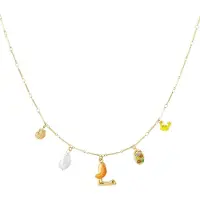 Yehwang Goudlief Happy Initials ketting met bedels - Roestvrijstaal - Verkleurt niet