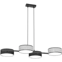 Emibig Hanglamp DRUMZ, zwart-grijs, 4x E14 fitting, 15W, stoffen kap, afmetingen: 120x80x46 cm, IP20, merk
