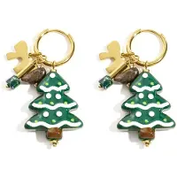Yehwang Oorbellen van roestvrij staal met een plant, casual, kerst, eenvoudige serie, damessieraden