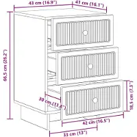vidaXL Nachtkastje met lade Betongrijs 43 x 41 x 66,5 cm Bewerkt hout