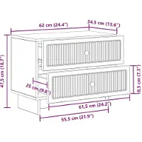 vidaXL Nachtkastje met lade Zwart 62 x 34,5 x 47,5 cm Bewerkt hout
