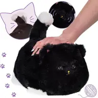 Sarcia.eu Huggy Luv Interactieve zwarte kat MEOWER, knuffel, kinderspeelgoed met geluid 2+