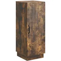 vidaXL - Dressoir - Gerookt - eiken - 33 - x - 34,5 - x - 87 - cm - Bewerkt - hout