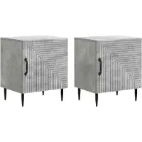 vidaXL Nachtkastje 2 st Betongrijs 43 x 34,5 x 50 cm Bewerkt hout
