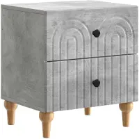 vidaXL Nachtkastje met lade Betongrijs 43 x 34,5 x 48 cm Bewerkt hout