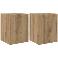 vidaXL TV Wandkast 2 st Artisanaal eiken Bewerkt hout