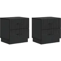 vidaXL Nachtkastje 2 pcs Zwart 43 x 34,5 x 44,5 cm Bewerkt hout