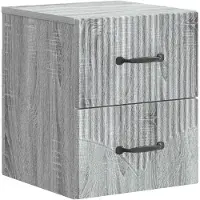 vidaXL Muurbevestigde Nachttafel Grijs sonoma 34,5 x 33 x 40 cm