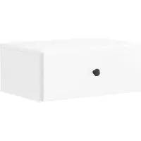vidaXL Muurbevestigde Nachttafel Hoogglans Wit 49 x 34,5 x 20 cm