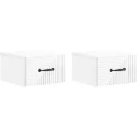 vidaXL Muurbevestigde Nachttafel 2 st Hoogglans Wit 34,5 x 33 x 20 cm