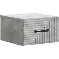 vidaXL Muurbevestigde Nachttafel met lade Betongrijs 34,5 x 33 x 20 cm