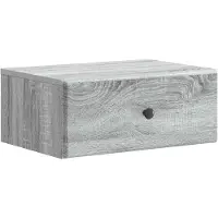vidaXL Muurbevestigde Nachttafel Grijs sonoma 49 x 34,5 x 20 cm
