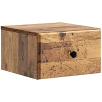 vidaXL Muurbevestigde Nachttafel met lade Oud hout 34,5 x 33 x 20 cm