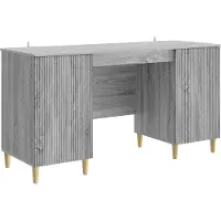 vidaXL Bureau met plank Grijs sonoma 142,5 x 50 x 75 cm Bewerkt hout