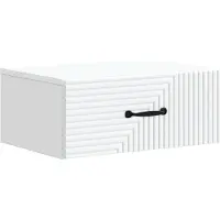 vidaXL - Muurbevestigde - Nachttafel - Wit - 49 - x - 34,5 - x - 20 - cm - Bewerkt - hout