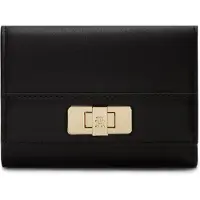 Tommy Hilfiger Portemonnee 'Modern TH Monogram Turn Lock Trifold' zwart