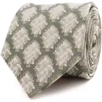 Tresanti | GILIAN | Silk tie with a checked ikat pattern | groen
