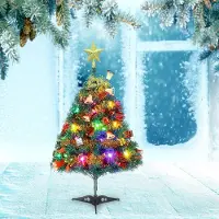 Unyqoos Compacte kunstkerstboom met verlichting voor sfeervolle tafeldecoratie